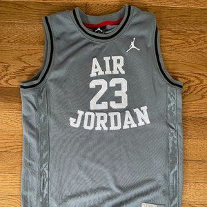 Nike Jordan Jersey,  Gray embroidered, Youth Medium
